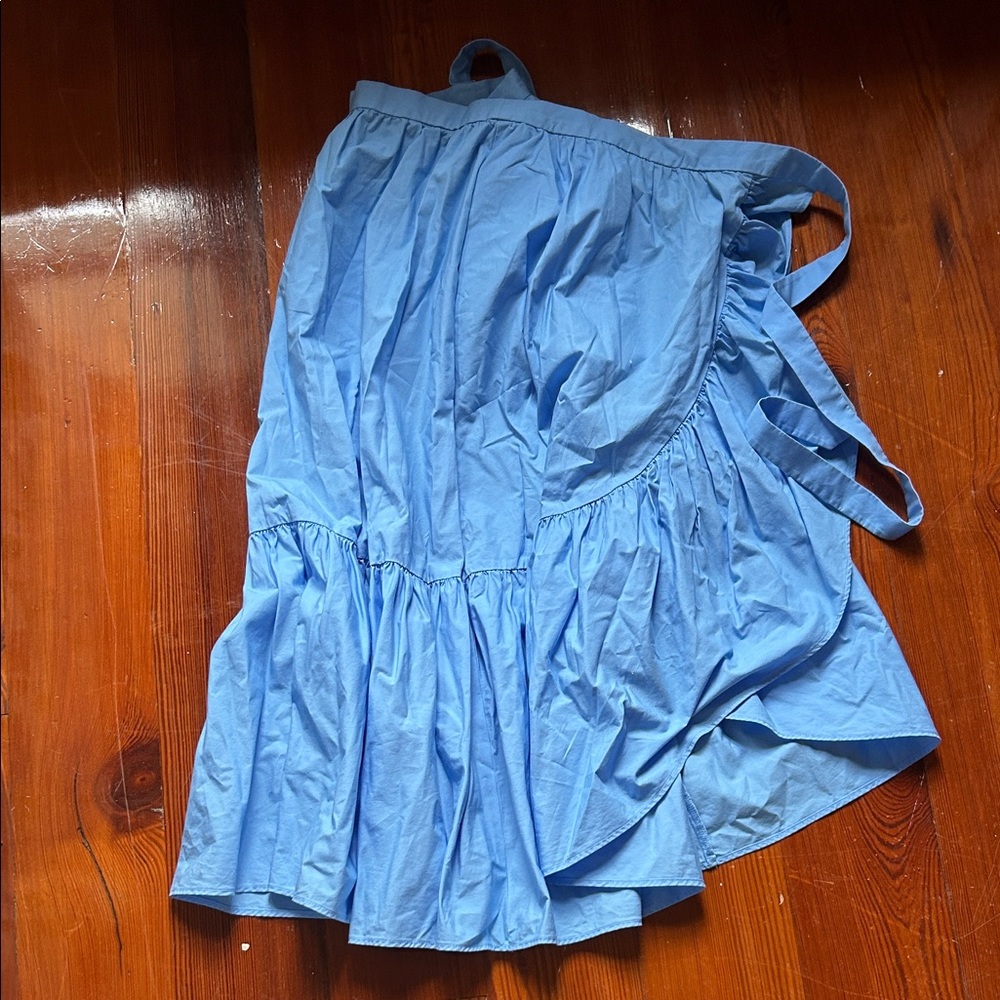 J. Crew Light Blue Tiered Wrap Skirt